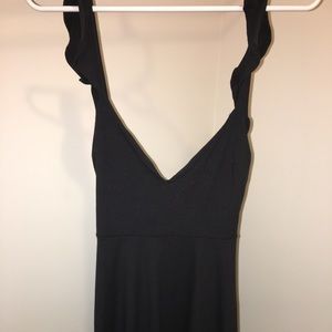Black frill sleeved dress